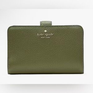 New Kate Spade Lena Medium Bifold Wallet in Enchanted Green